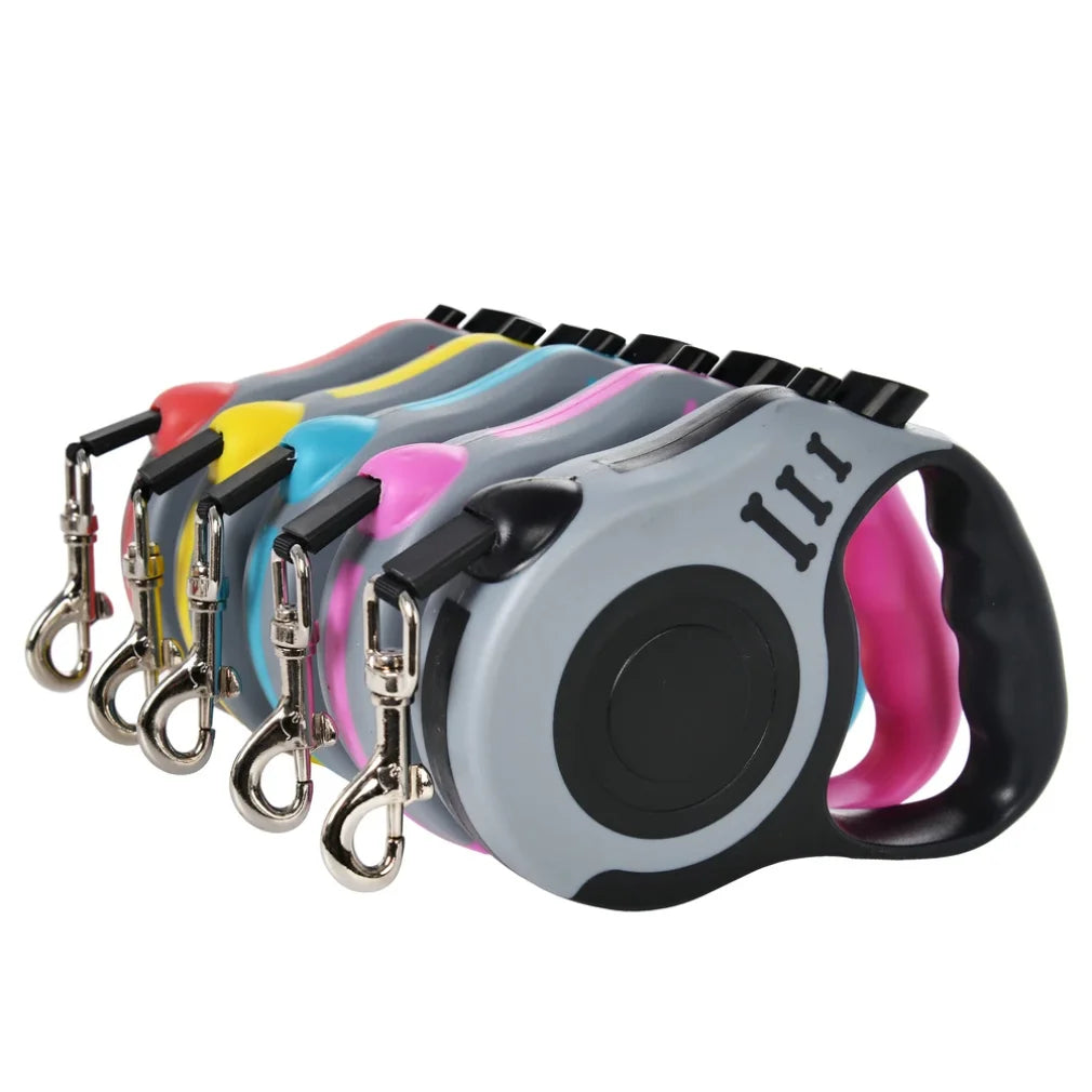 3m / 5m Retractable Dog Leash – Durable Nylon Lead for Small Dogs & Cats