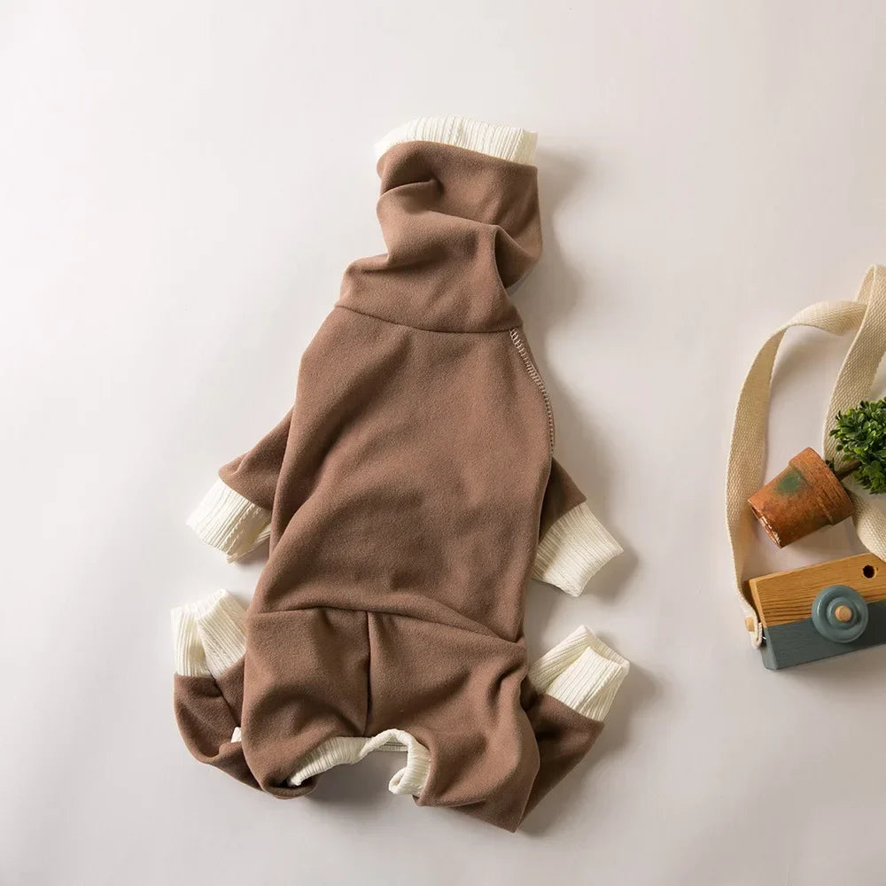 Pet Fleece Turtleneck Overalls – Winter Warm Pajamas for Italian Greyhounds & Whippets