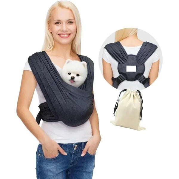 Hands-Free Front Facing Dog Carrier Sling – Adjustable Soft Cotton Pet Carrier