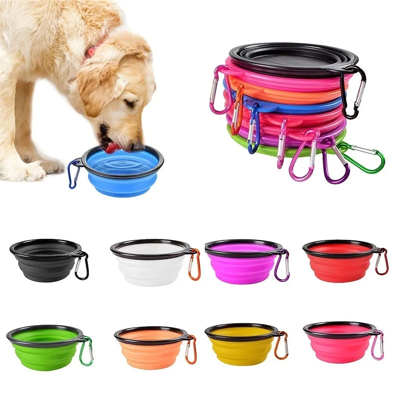 Portable Collapsible Pet Food & Water Bowl for Dogs & Cats