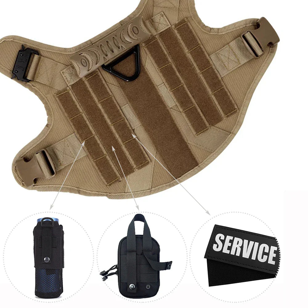 Military Large Dog Harness – Tactical Training Vest for German Shepherd & Malinois