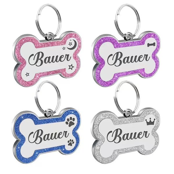 Glittery Pet ID Tags