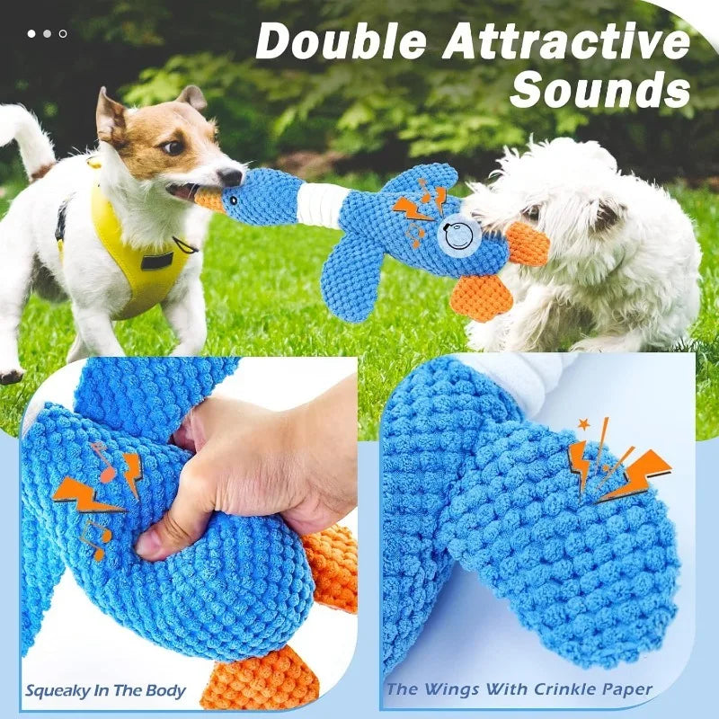 Indestructible Plush Chew Squeak Toy for Dogs & Cats – Interactive Durable Toy for Aggressive Chewers