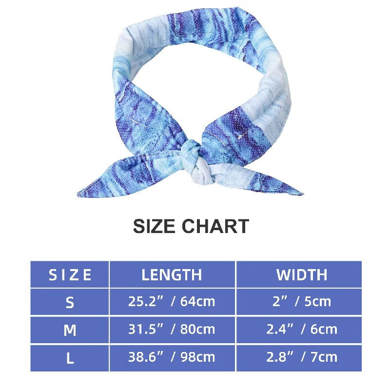 Dogs Ice Cool Neck Bandana – Instant Cooling Pet Scarf Collar | Summer Heatstroke Prevention Breathable Dog Cooling Bandana