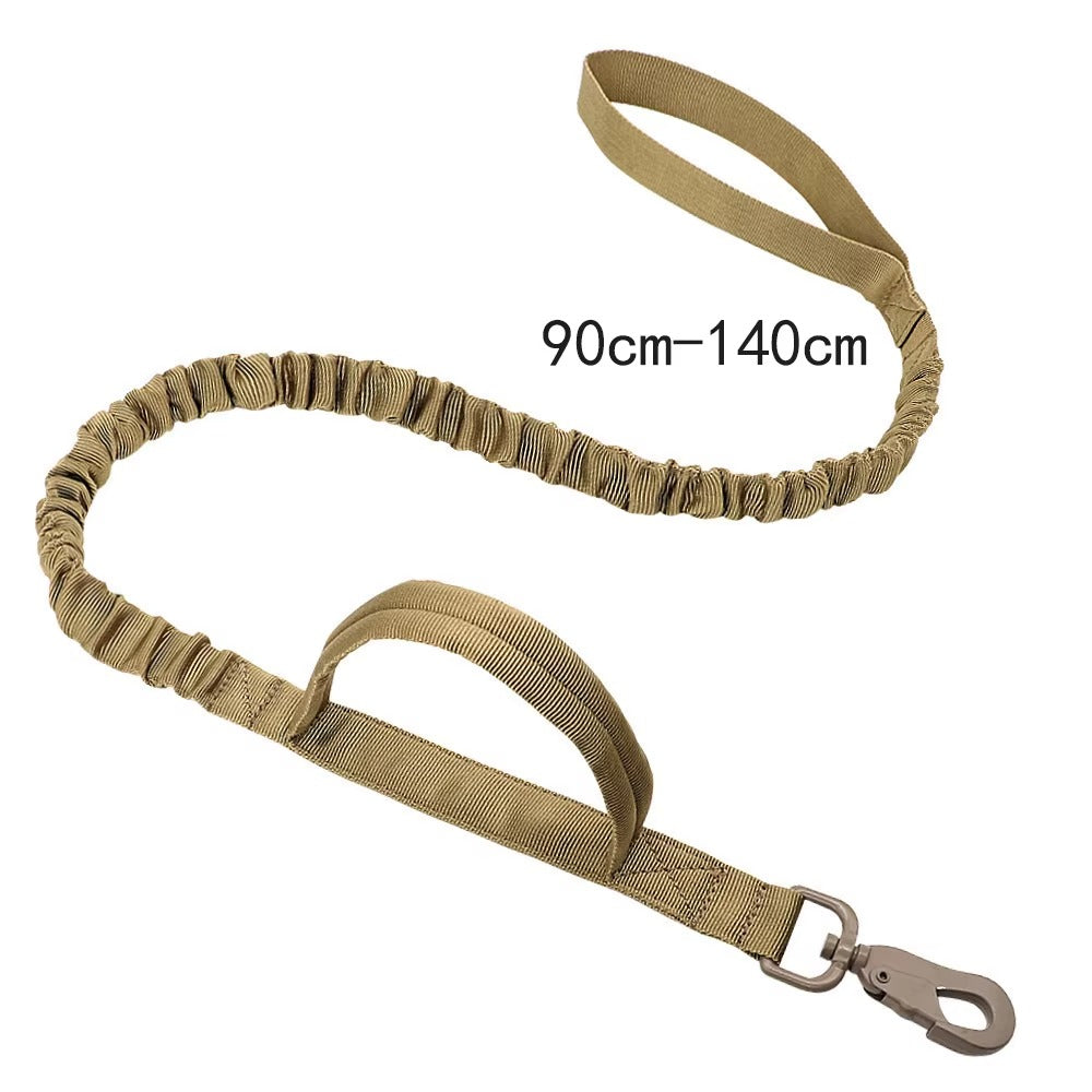 Heavy Duty Tactical Dog Collar & Elastic Leash Set