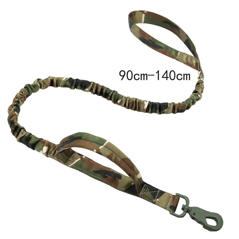 Heavy Duty Tactical Dog Collar & Elastic Leash Set
