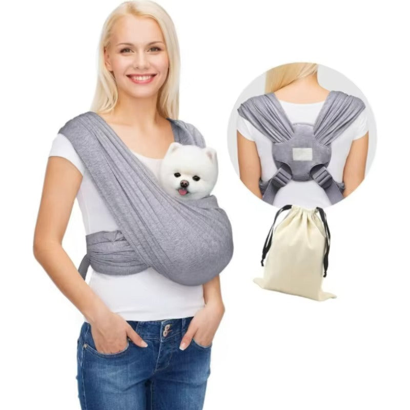 Hands-Free Front Facing Dog Carrier Sling – Adjustable Soft Cotton Pet Carrier